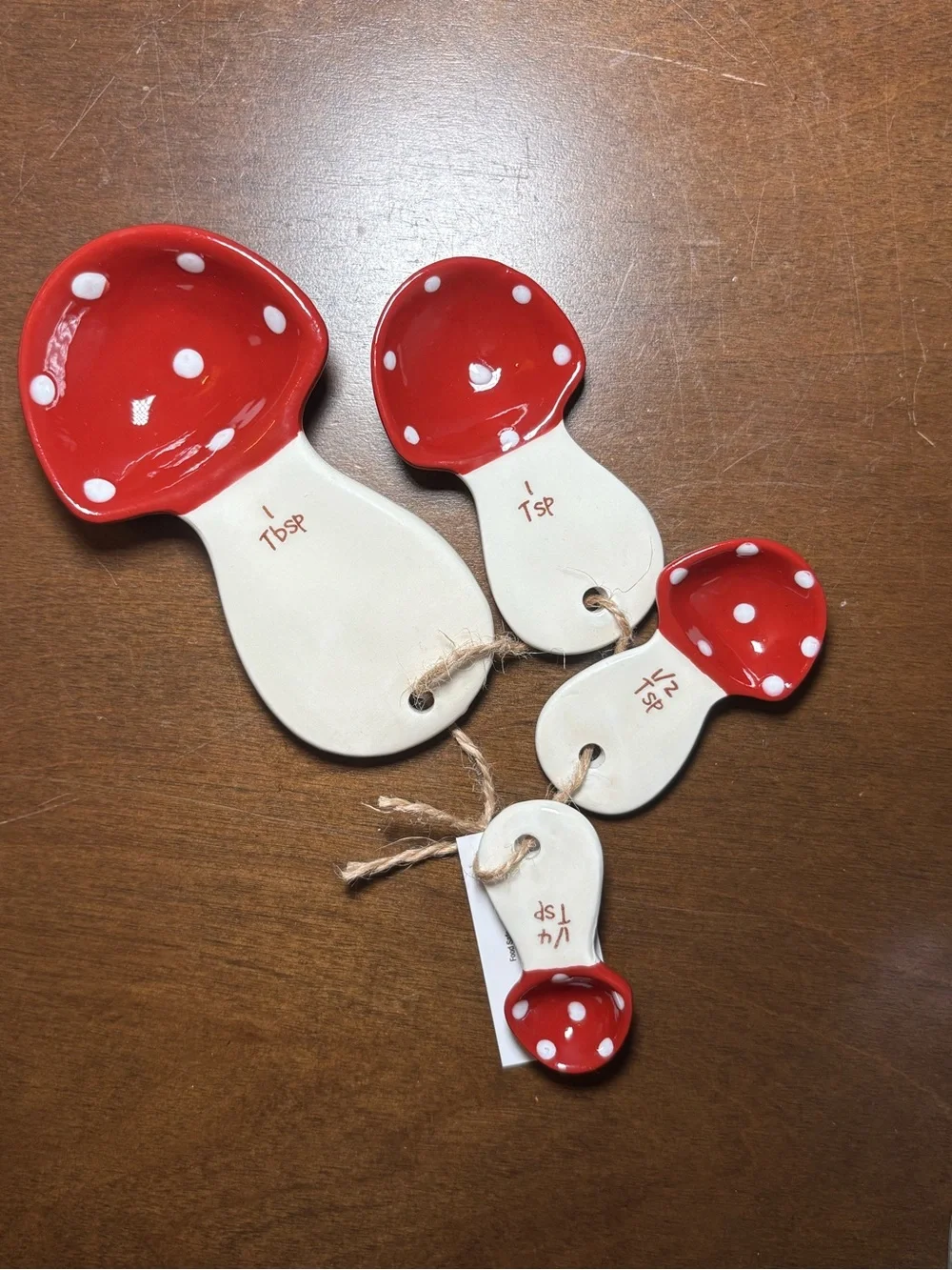Red Polka Dot Ceramic Measuring Spoon Set